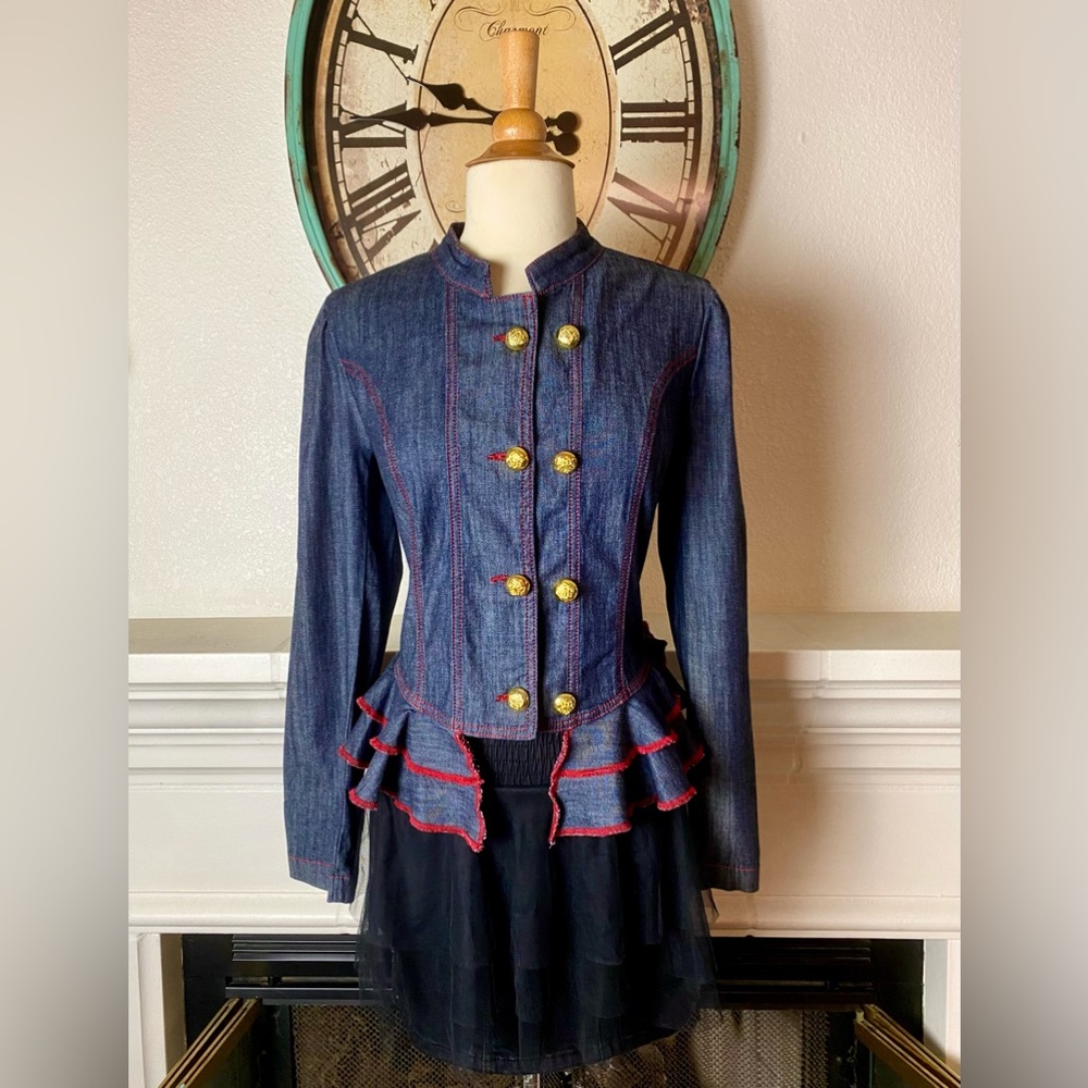 GJG Jeans-Ruffle Jacket Style Top